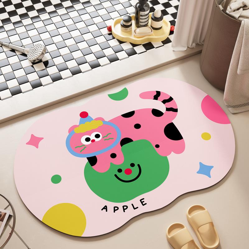 Mengqu Puppy Entrance Dirty Door Mat Bathroom Shower Room Strong Absorbent Foot Mat Diatom Mud Style Floor Mat