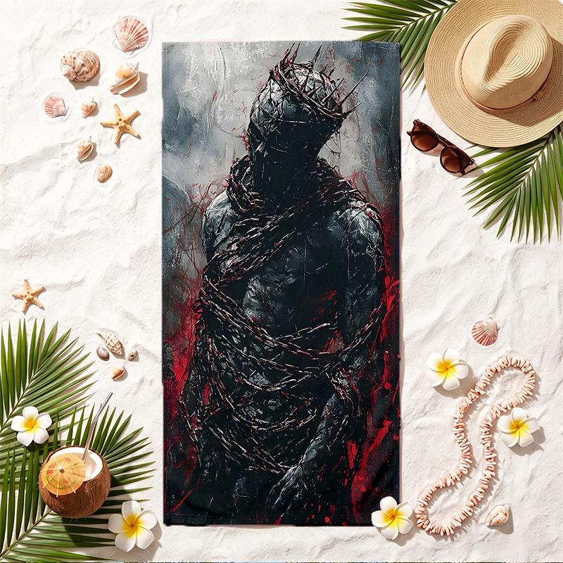 Dark Gothic Soft Beach Towel Stylish Beach Pool Towel for Summer Seaside Vacation Travel