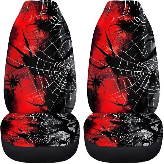 Generic Car Seat Cover Set Car Accessories Car Seat Covers for Car Front Seat Cover,Gothic Spiders and Webs Car Seat Protector, Large