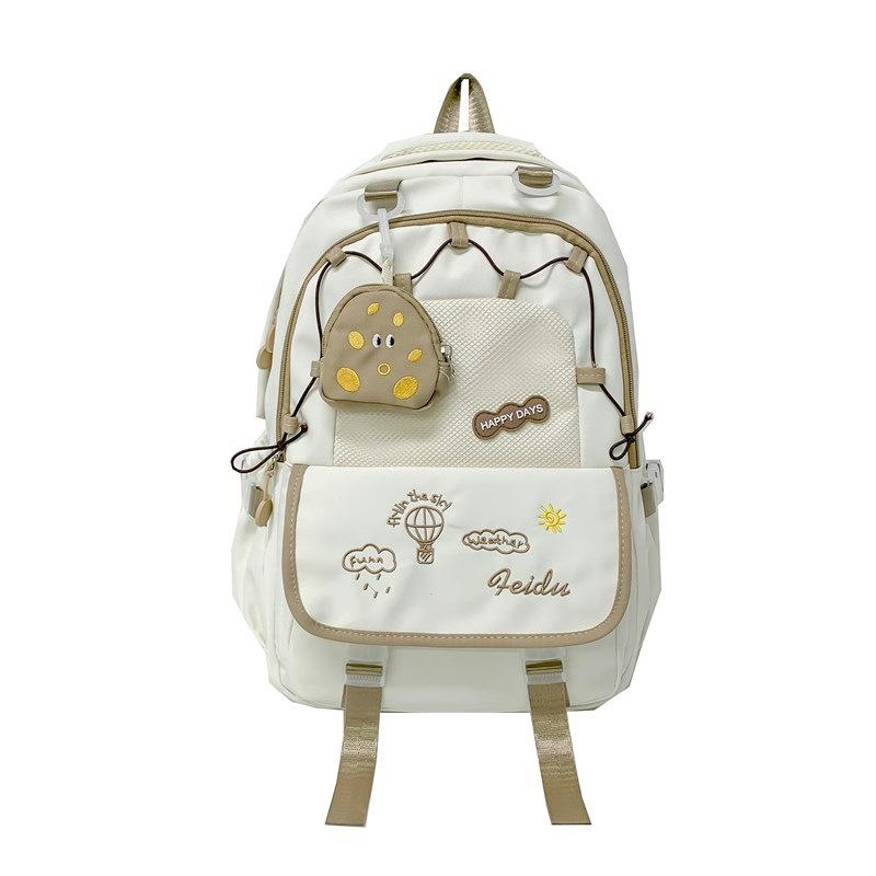 Cute versatile contrasting colors, high value new backpack, large capacity college backpack, female high school schoolbag
