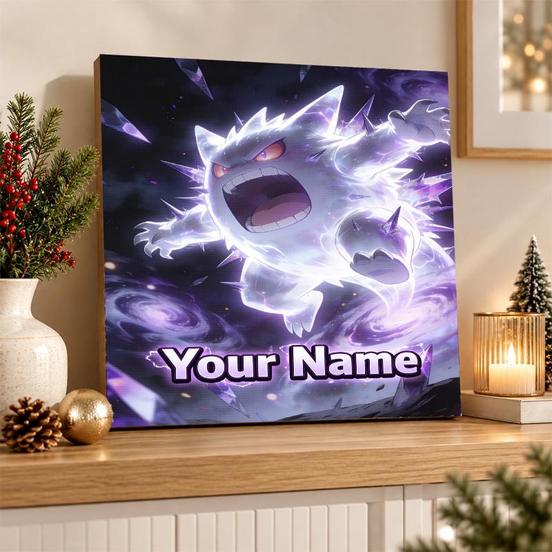 Gengar Custom Name Diamond Painting Personalized 5D Full Drill DIY Diamond Art Home Decor