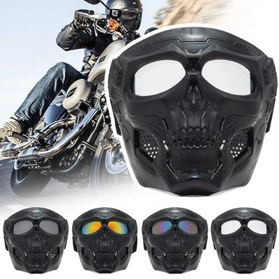 Gafas de Ciclismo Coloridas Máscara de Calavera para Motocicleta Máscara Protectora de Cara Completa a Prueba de Viento para Exteriores Máscara de Casco Táctico Protectora para Juego de Paintball