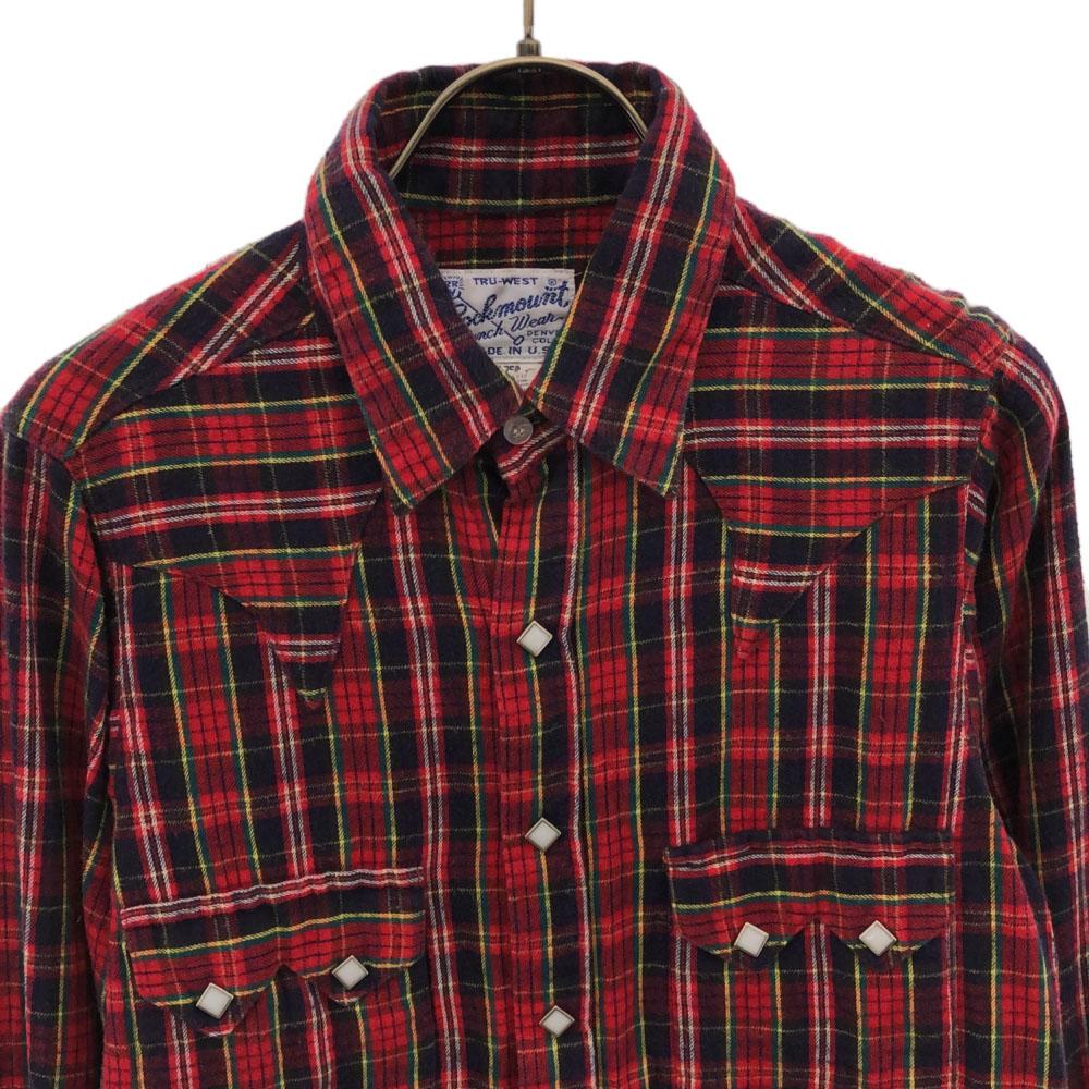 RockMount 90s Made in USA Check Pattern Long sleeve Snap button pen holder Western shirt Men's Used