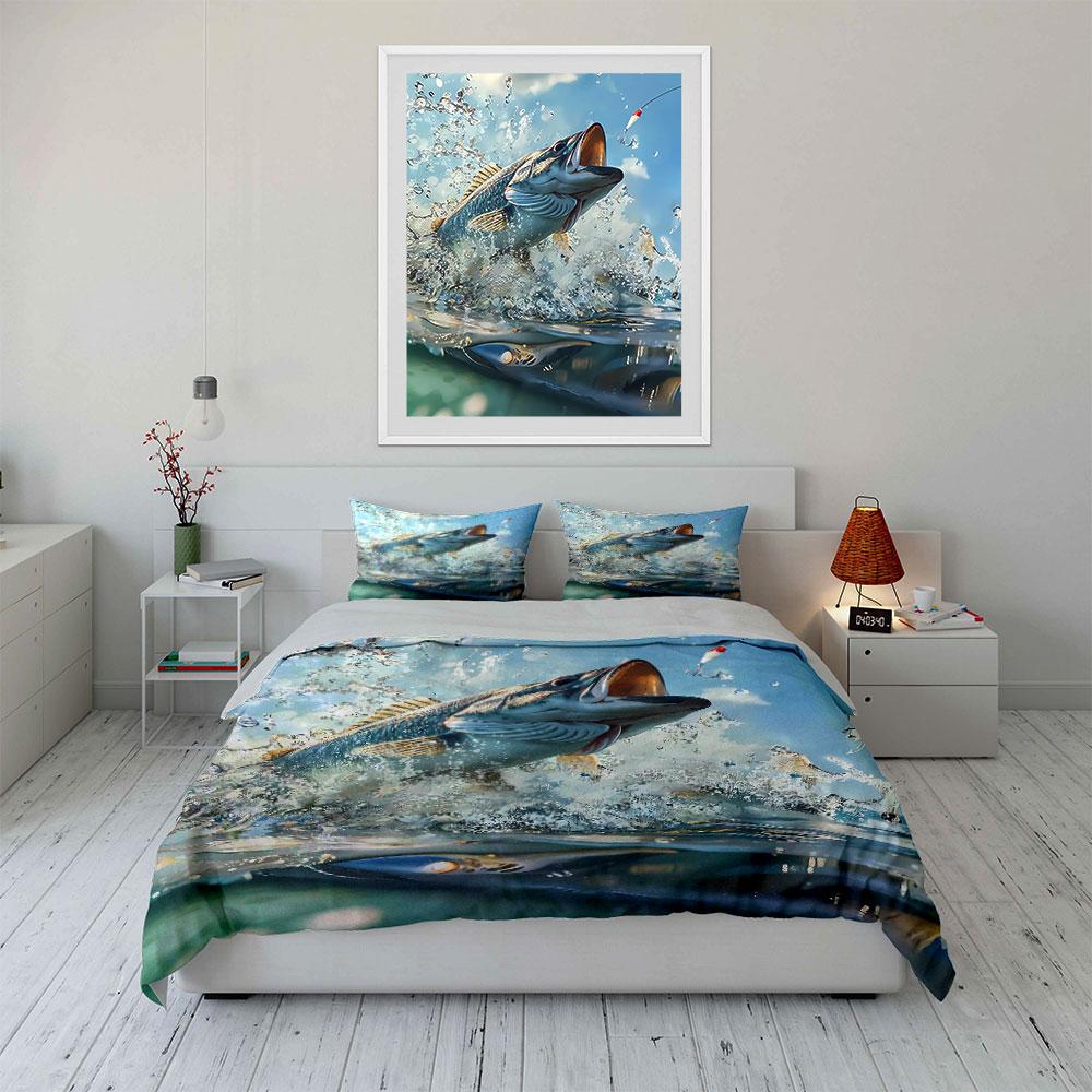 "Fishing Theme Bedding Set" Bedding Duvet Cover Set Duvet Cover Pillowcases (1 * Duvet Cover 2 * Pillowcases, without duvet insert)