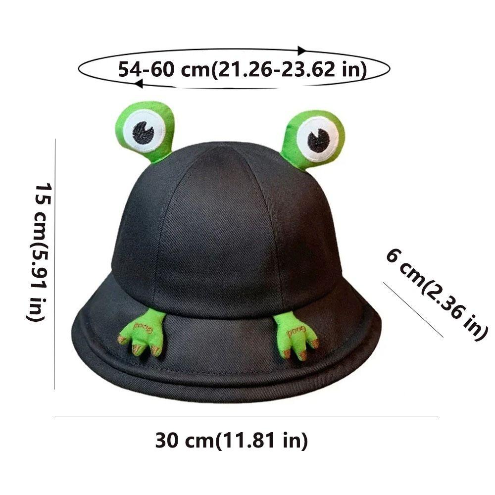 Cute Big Brim Frog Fisherman Hat Breathable Sun Protection Women Bucket Hat Funny Cotton Fabric Sun Cap Summer