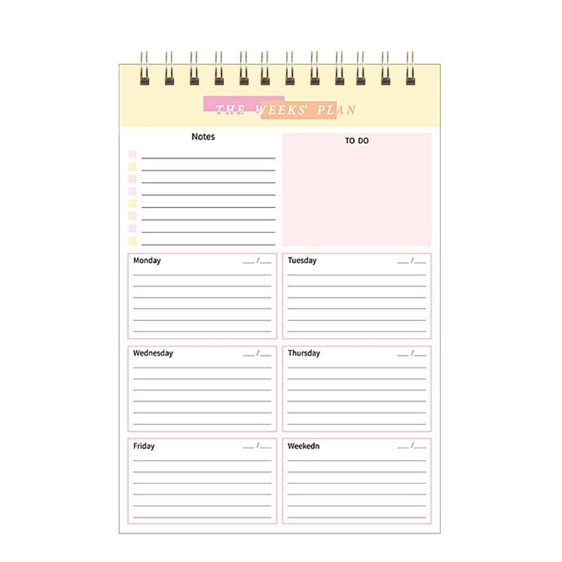 2025 Weekly Planner Notepads To Do List Notebook Twin-Wire Binding Planning Pads for Planning and Organizing Activities