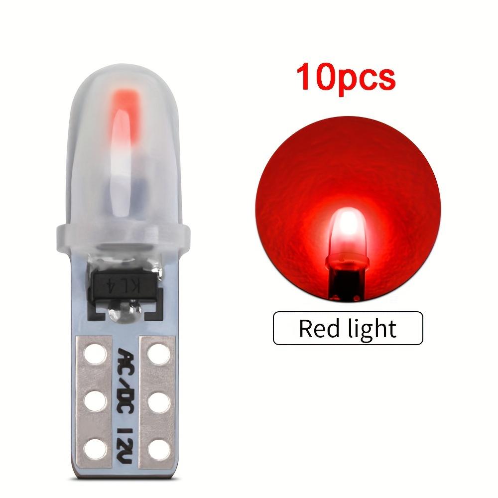 10pcs T5 Car Dashboard Instrument Panel Lamp LED Indicator Wedge Light Bulb