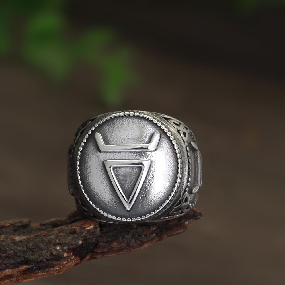 

Slavs Veles Slavic Ring for Men Stainless Steel Amulet Jewelry Handmade Viking Style 14 срібний