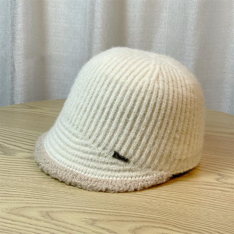 New Autumn and Winter Women's Knitted Woolen Hat Solid Color Simple and Stylish Korean Style Warm Outdoor Travel Equestrian Hat