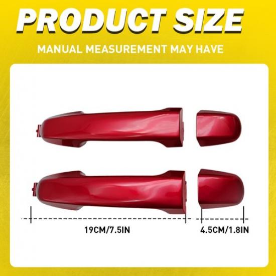 2X Door Handle Outside Rear Driver/Passenger Side Red For 2012-17 Toyota Camry K