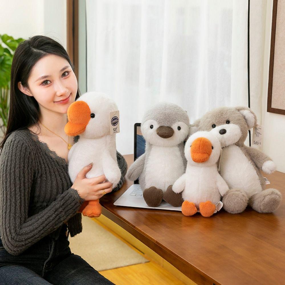Interactive Dog Animals Plush Toys Fluffy Simulated Great White Goose Dolls  Decoration Gifts
