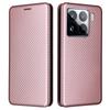 For Xiaomi 15 Pro Case Carbon Fiber Texture Drop-Proof PU Leather Phone Cover