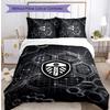 Set Lenzuola Stampa Leeds United Football 3 Pezzi, Comodo Set Copripiumino per Camera da Letto Amico della Pelle