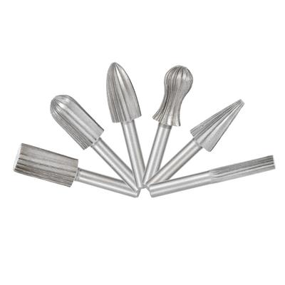 6 szt. Obrotowy pilnik szlifierski Stal łożyskowa Obrotowe wiertła pilnikowe Nóż do grawerowania Szary