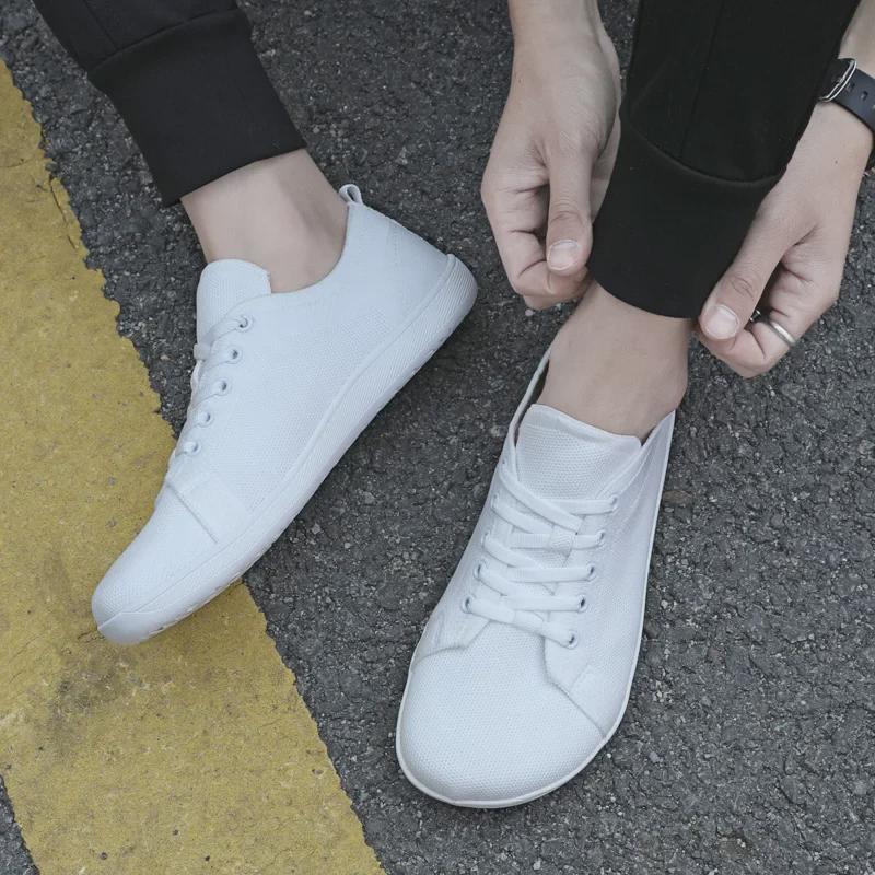 Breathable Wide-Toed Casual Hiking Shoes – Soft-Soled, Flat Design, Flying Woven Style for Couples and Fitness.