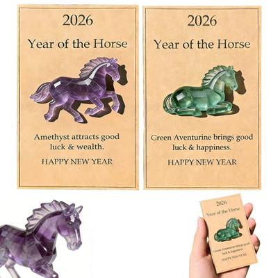 Lucky Horses Pocket Hug with Card Bring Good Luck 2026 Year of The Horse Pocket Token Decoration Happy New Year Gifts