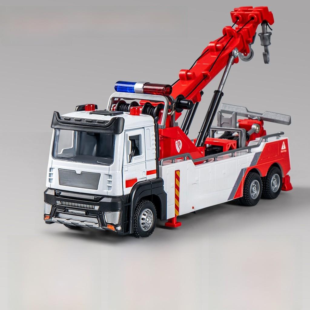 Alloy Inertia Crane Toy Model For Kids With Functional Doors And Rescue Scene Play