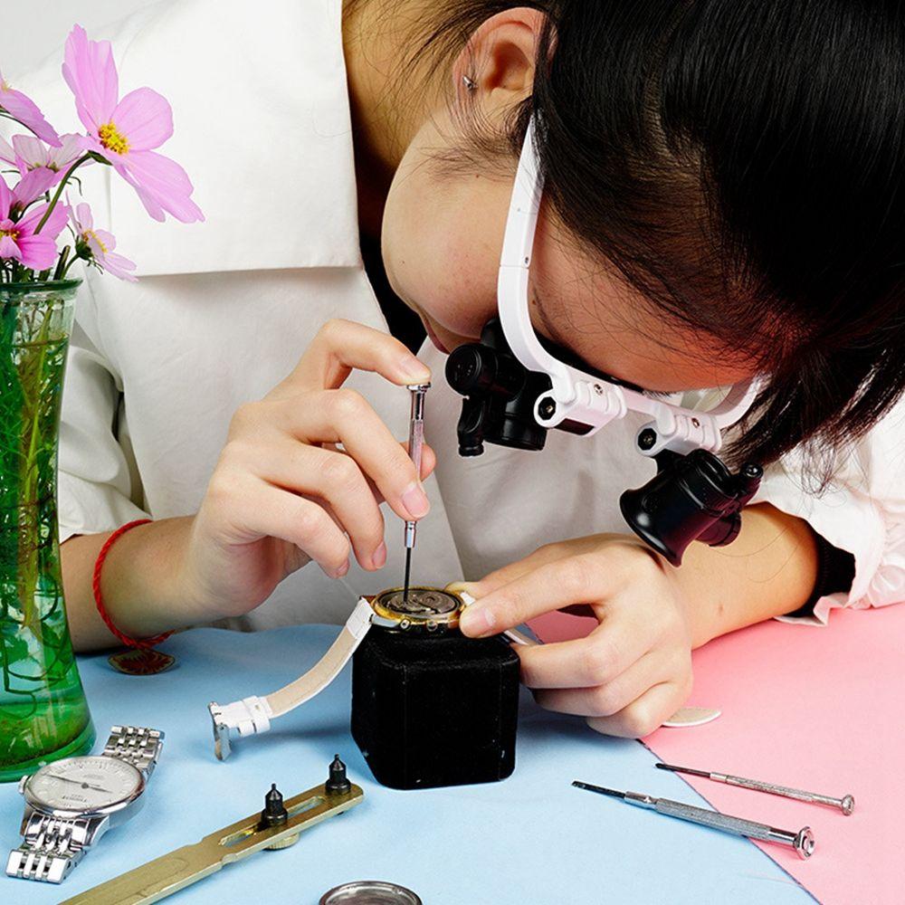 Illuminating LED Lamp Repairing Light Lens Barrel Microscope Loupe Magnifier Magnifying Glass