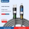 240W Fast Charge 2-in-2 Seven-Color LED Charging Cable for Apple & Android