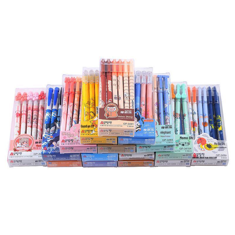Momo Le Cartoon Erasable Gel Pen for Students - 0.38/0.5, Boys & Girls Style.