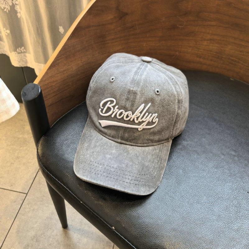 1pc Washed “Brooklyn” Embroidery Baseball Caps for Women,Breathable Korean Retro Style Unisex Trendy Summer Hats Sun Protection
