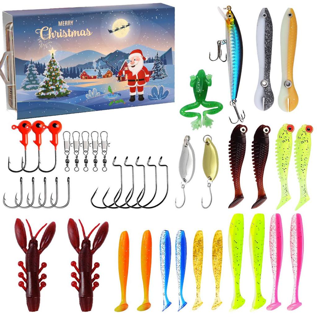 Creative Christmas Fishing Lure Set: Freshwater Trout, Bass & Salmon Hard Baits with Hooks