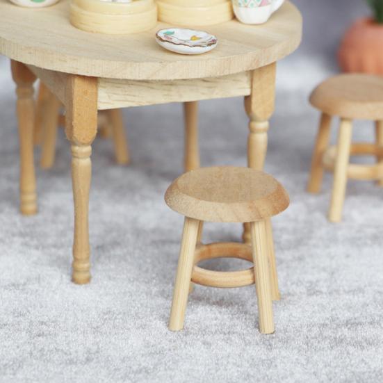 Sturdy 1:12 Miniature Dollhouse Durable Smooth Surface Handmade Chair Stool