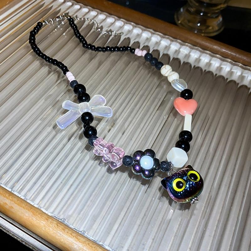 Cat Spacers Beads Animal Head Loose Beads for Earring Bracelet Necklace Jewelry Making Acrylic Colorful Cat Bead DIY Art