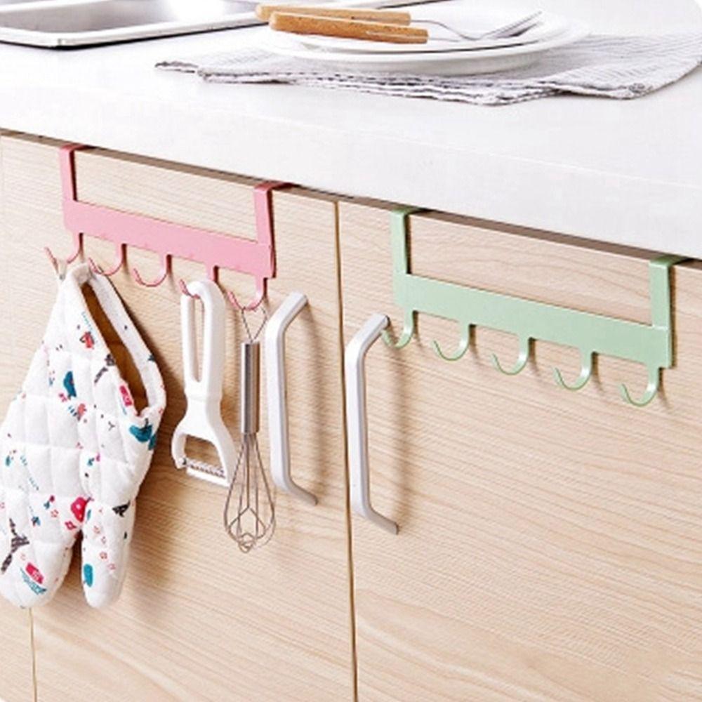 

Bathroom Kitchen Avoid Scratching Over The Door Key Holder Door Hook Towel Hanger Organizer Rack рожевий