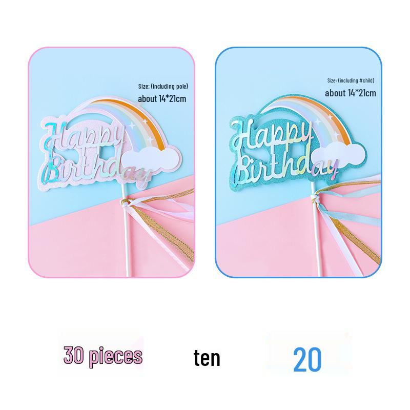 Dazzling Rainbow Tassel Birthday Cake Topper - Dessert Table Decoration