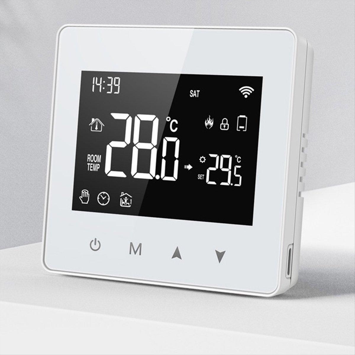 

Tuya ZigBee Thermostat Smart Home Battery Powered Temperature Controller for Gas Boiler Works with Voice Assistant China Mainland