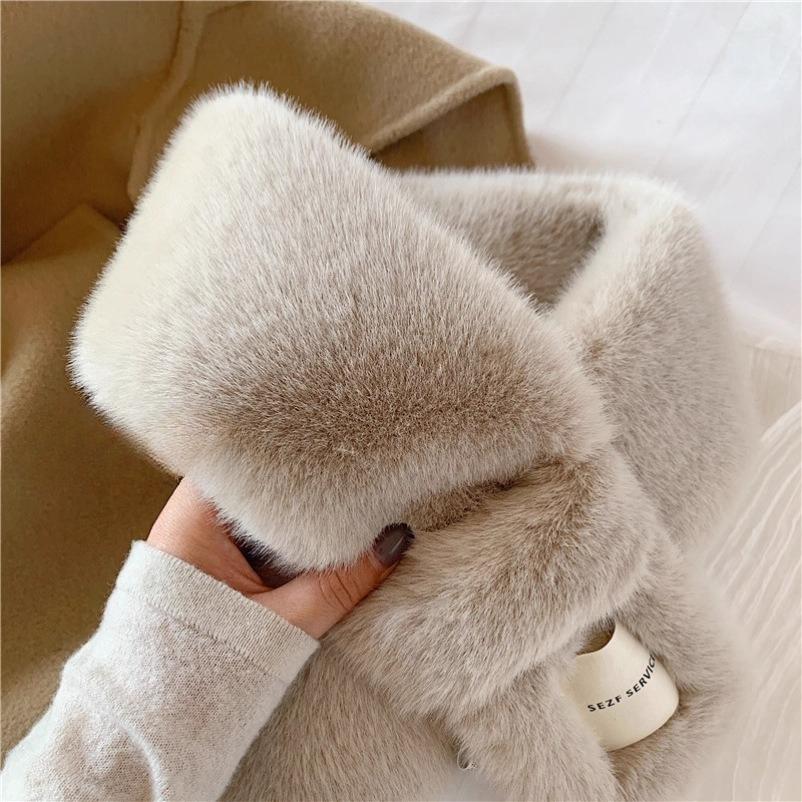 Autumn and Winter Temperament Double-sided Plush All-matching Warm Collar