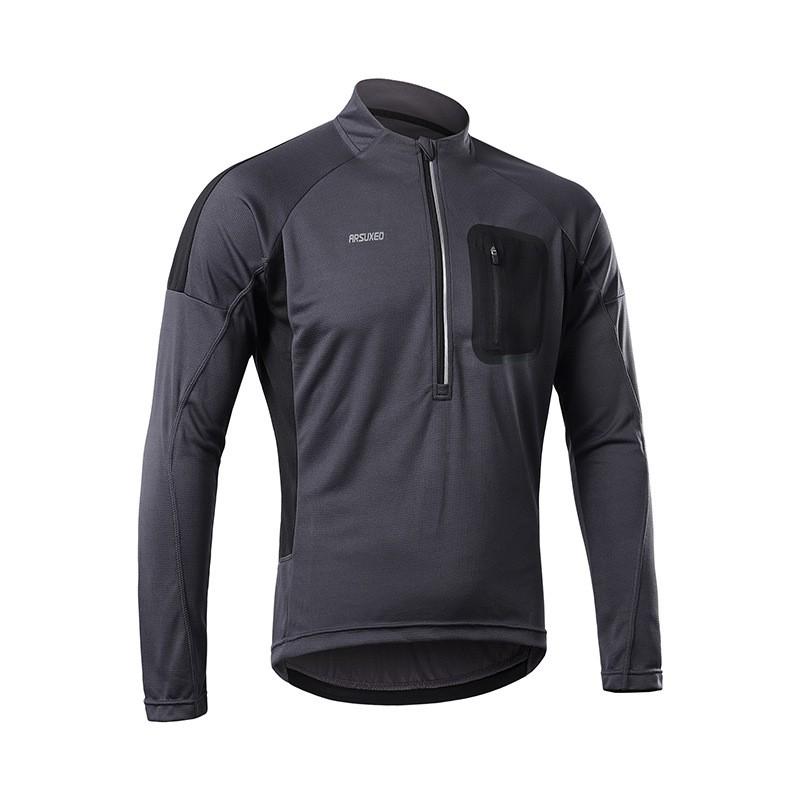 Maglia da Ciclismo da Uomo a Manica Lunga Asciugatura Rapida Traspirante Abbigliamento Mountain Bike Design Color Block 6032