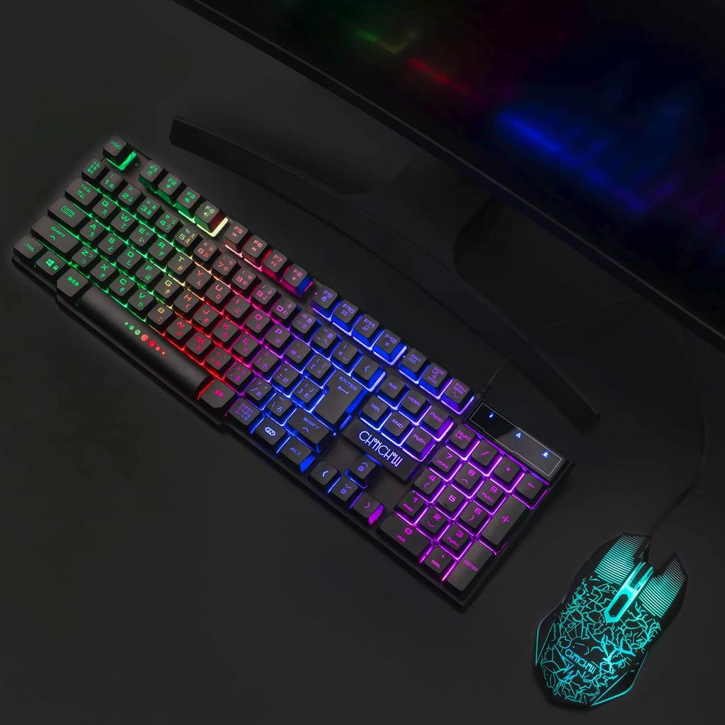 CHONCHOW Gaming Keyboard with Japanese Layout, Illuminated, APEX Switch Compatible with PS4PS5, Amazon Gaming Mouse for FPS, 7-Color Gaming Mouse