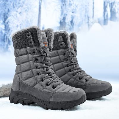 Winter Men's Warm Snow Boots High-top Outdoor Plush Shoes Plus Size 39-48