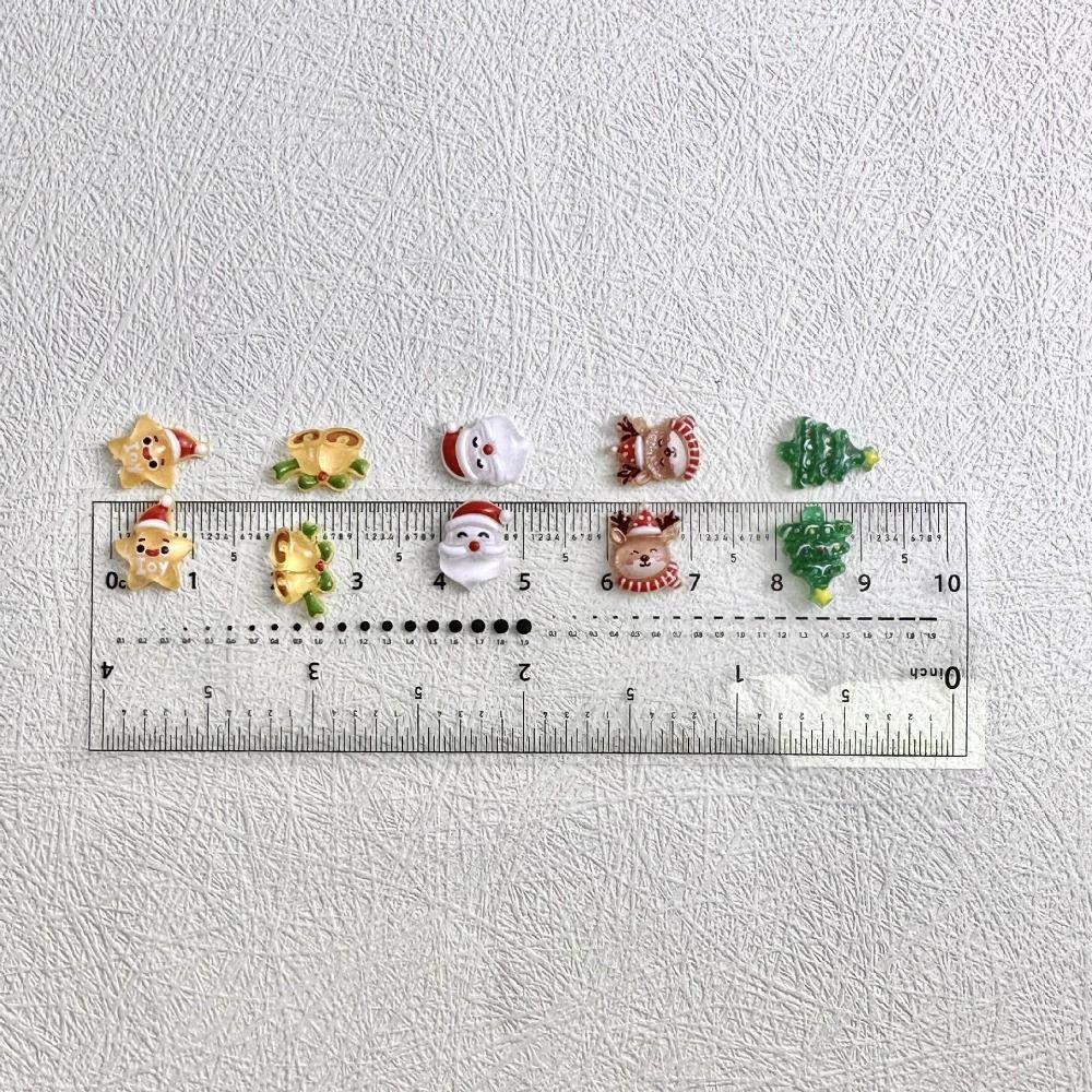10Pcs Cute Christmas Nail Art Decoration Mini Nail Parts Accessories Nail Art Ornaments  Women