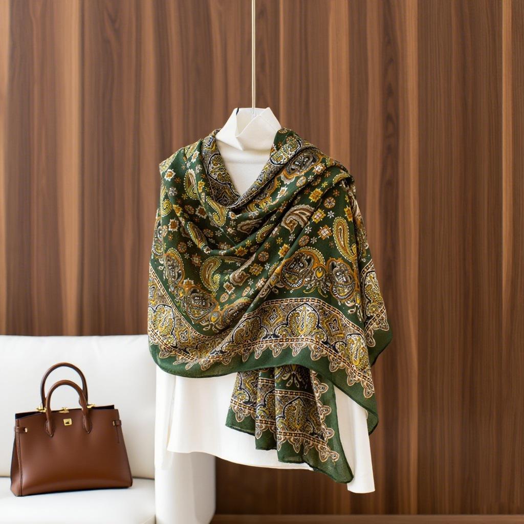 Women S Thin Summer Beach Shawl Fashion Versatile Printed Scarf