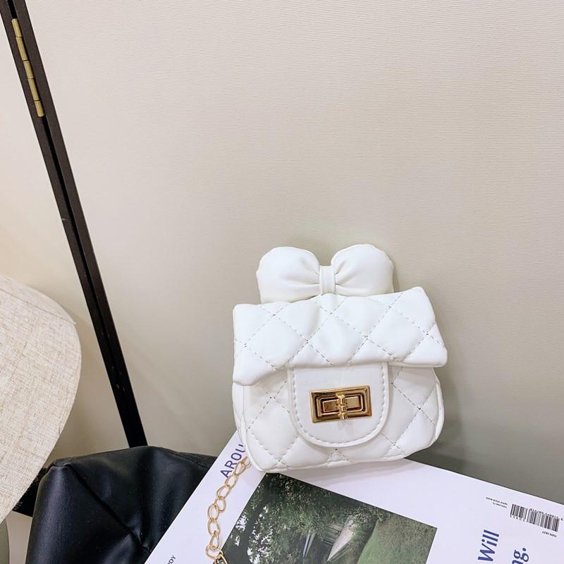 Solid Bow Color Unisex Crossbody Bag Butterfly Decoration Breathable Kids Fabric