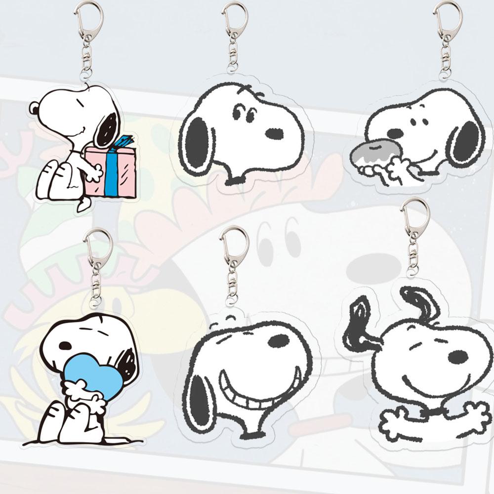 Acrylic Snoopy Keychain Student Cosplay Hanging Decor Boy Cute Anime Cartoon Bag Christmas Pendant Child Birthday Gift