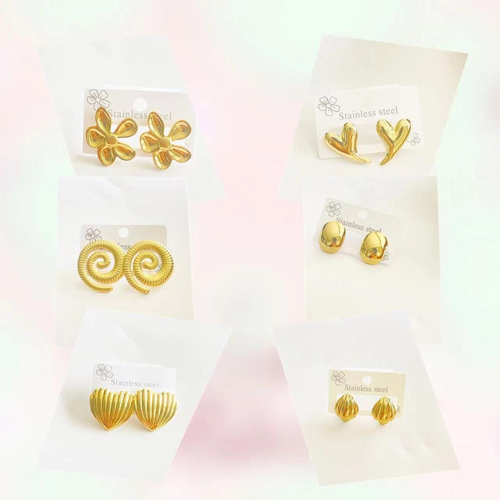 Dainty Thick Stud Earrings for Women Jewelry Irregular Geometric Flower Dangle Stud Earrings For Women Style Random Shipping