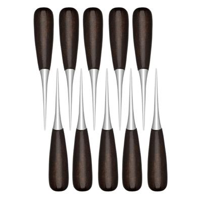 10 Piezas Herramienta Profesional para Perforar Cuero Mango de Madera Punzón para Coser Cuero Herramienta para Trabajos en Cuero Sastrería y Reparación de Calzado