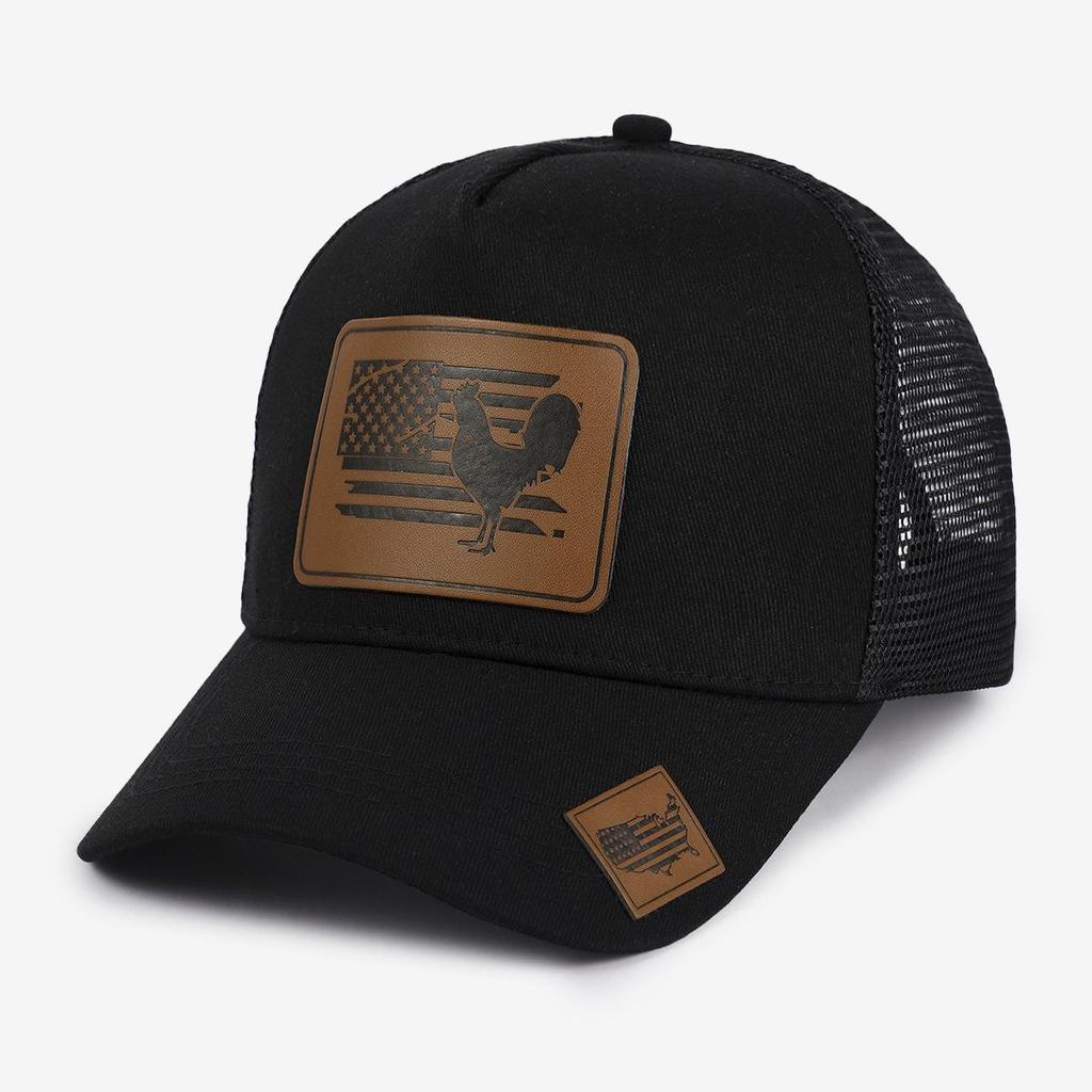 Trendy Animal Embroidery Leather-Label Baseball Cap: European & American Korean-Style Duckbill Design