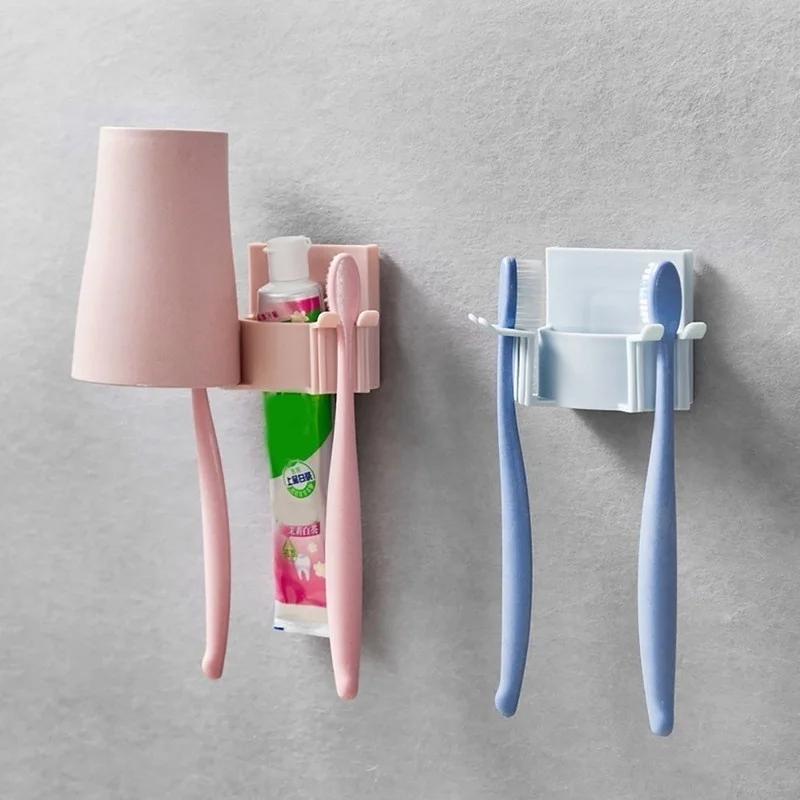 1 Pack Toothbrush Holder Bathroom Wall Sticker Hook Bathroom Drain Creative Storage Box Bathroom Accessories