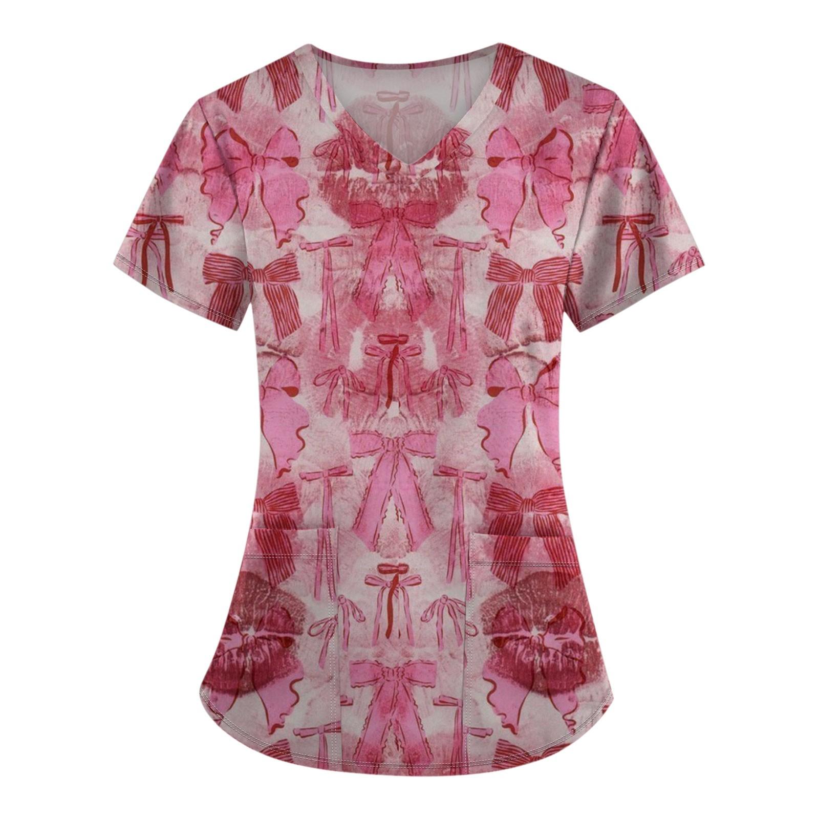 

Женский модный комбинезон с короткими рукавами и принтом в виде банта и карманами XL красный