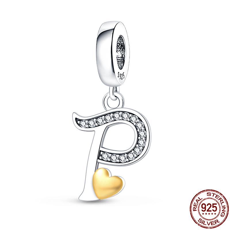 Novinka v kolekci Qikaola Originální náramky 26 písmen A-Z Měděné přívěsky Korálky Pro DIY Výrobu narozeninových šperků Dárky