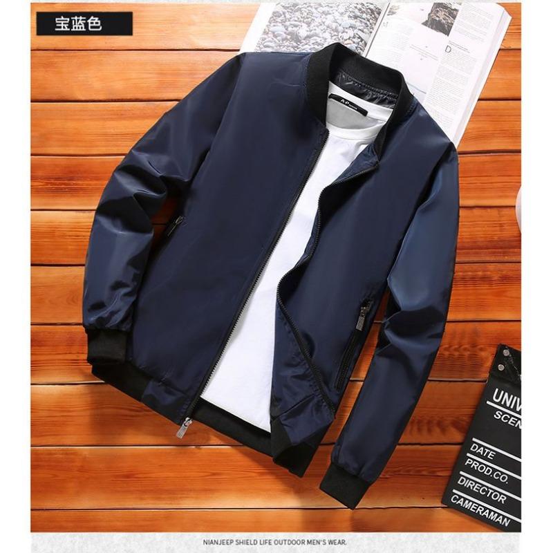 Spring and Autumn Large Size Men's Stand Collar Baseball Uniform Tops New Korean Style Jackets