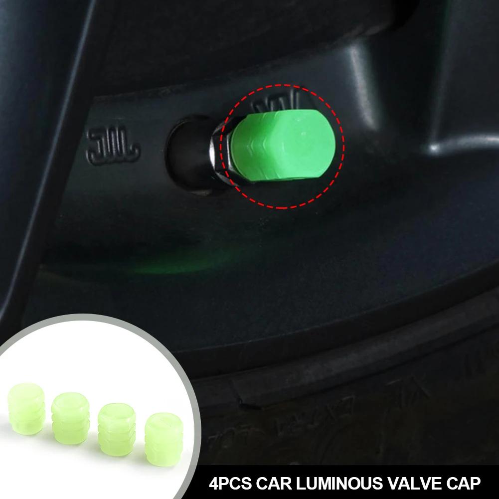 Leuchtende Auto-Radkappen Reifenventilkappen Kunststoff ABS Staubdicht Reifen Autozubehör Reifenventilkappenabdeckung Für Auto Motorrad Fahrrad