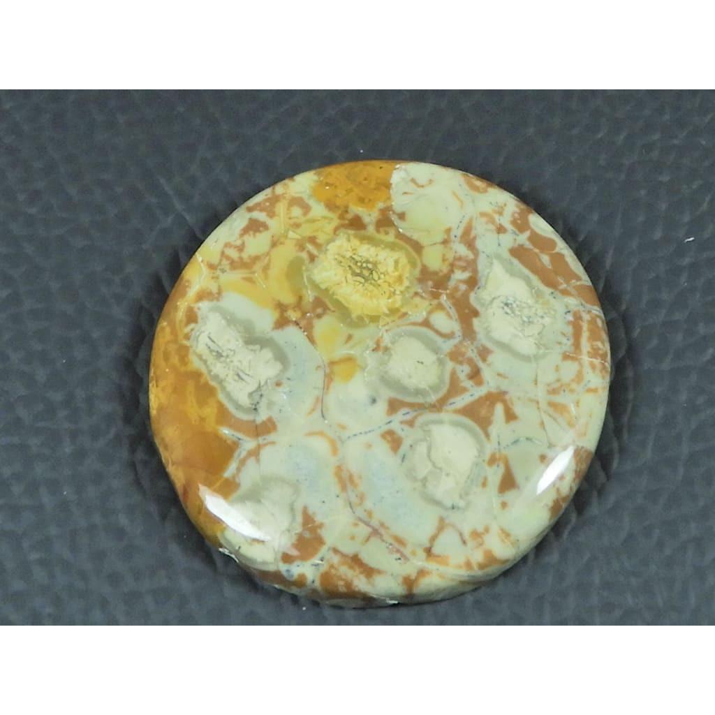 33X33X05MM Natural Bird Eye Jasper Round Shape Cabochon Loose Gemstone 51Cts G-276