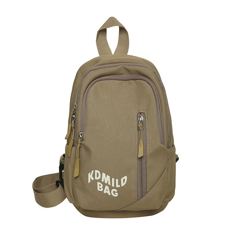 Men's Solid Color Chest Bag Women's Crossbody Bag Outdoor Letter Travel Bag Large Capacity Lightweight Couple Bag