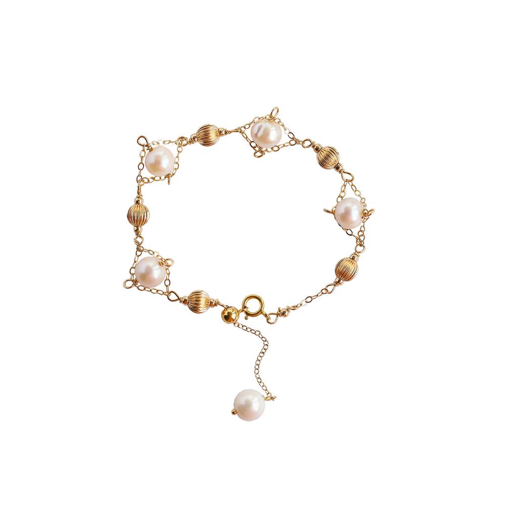 Natural Freshwater Pearl Bracelet Accessories 14K Gold Hydrangea Jewelry Accessories Diy Handmade Bracelet